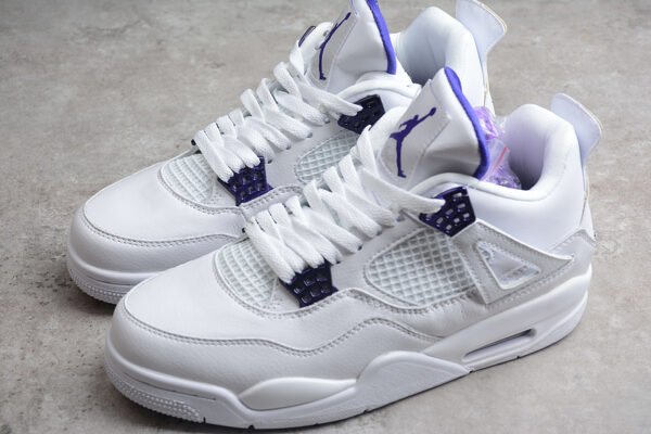AIR JORDAN 4 RETRO WHITE_COURT PURPLE_METALLIC SILVER