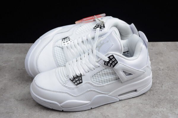AIR JORDAN 4 RETRO PURE MONEY WHITE_METALLIC SILVER