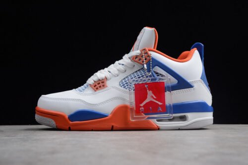 AIR JORDAN 4 RETRO KNICKS WHITE_ROYAL BLUE-ORANGE