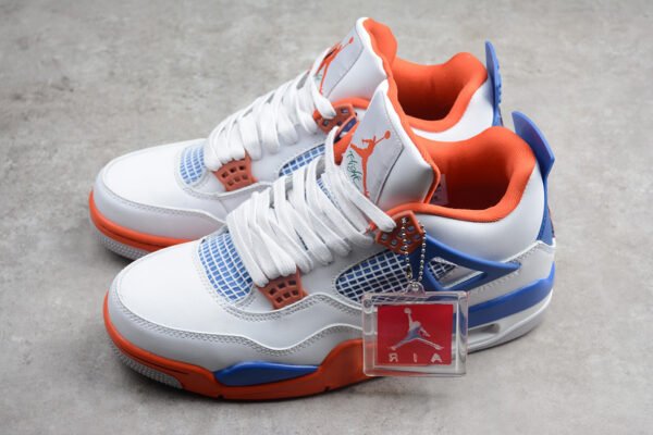 AIR JORDAN 4 RETRO KNICKS WHITE_ROYAL BLUE-ORANGE