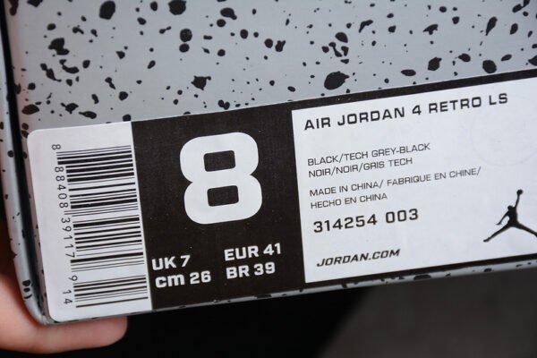 AIR JORDAN 4 RETRO LS OREO BLACK_TECH GREY-BLACK