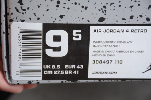 AIR JORDAN 4 RETRO 2012 RELEASE WHITE_VARSITY RED-BLACK