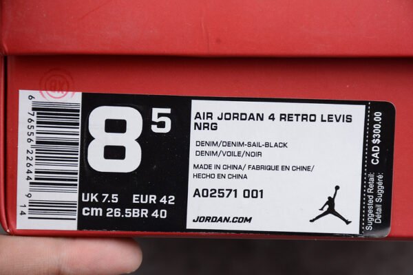 AIR JORDAN 4 RETRO LEVIS NRG LEVIS BLACK_BLACK_BLACK
