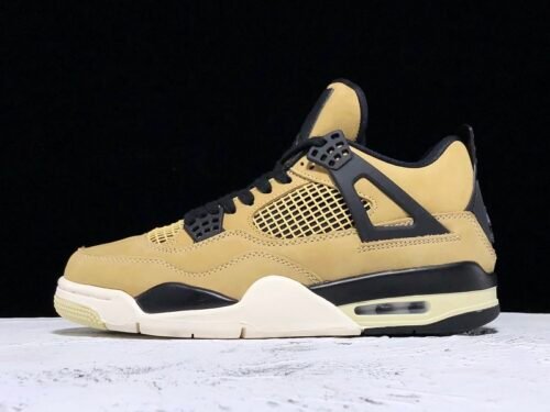 H12 AIR JORDAN 4 RETRO FOSSIL MUSHROM_BLACK_PALE IVORY