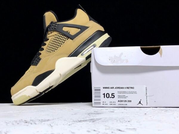 H12 AIR JORDAN 4 RETRO FOSSIL MUSHROM_BLACK_PALE IVORY