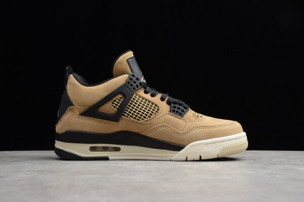ST AIR JORDAN 4 RETRO FOSSIL MUSHROM_BLACK-FOSSIL-PALE IVORY