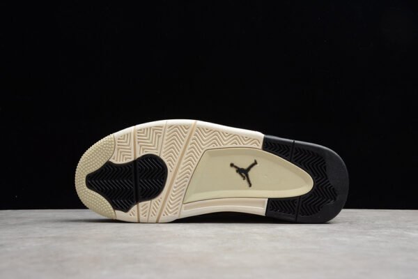 ST AIR JORDAN 4 RETRO FOSSIL MUSHROM_BLACK-FOSSIL-PALE IVORY