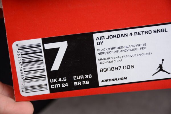 AIR JORDAN 4 IV RETRO BLACK_FIRE RED-BLACK-WHITE