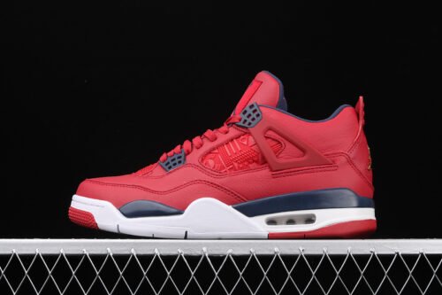 AIR JORDAN 4 RETRO FIBA GYM RED_OBSIDIAN-WHITE-METALLIC GOLD