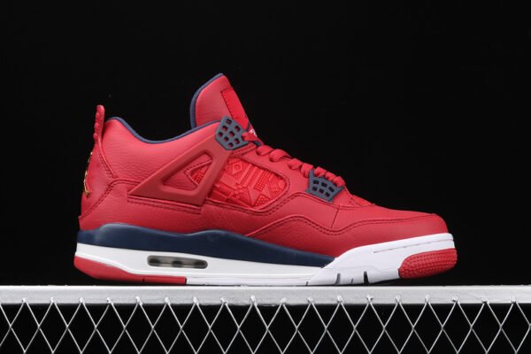 AIR JORDAN 4 RETRO FIBA GYM RED_OBSIDIAN-WHITE-METALLIC GOLD
