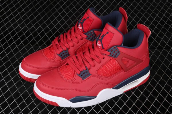 AIR JORDAN 4 RETRO FIBA GYM RED_OBSIDIAN-WHITE-METALLIC GOLD