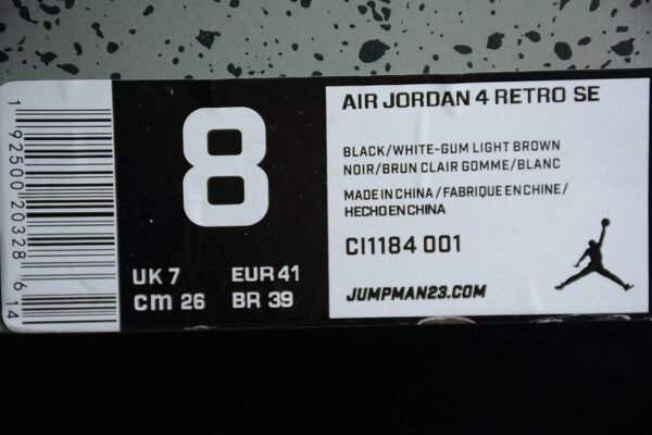 AIR JORDAN 4 RETRO SE BLACK_WHITE-GUM LIGHT BROWN