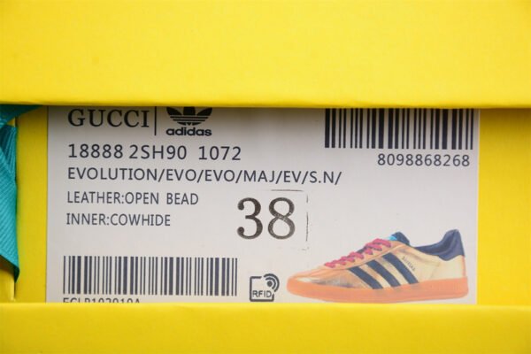 GUCCI X GAZELLE SHOES GOLD_CORE BLACK_RED