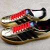 GUCCI X GAZELLE SHOES GOLD_CORE BLACK_RED