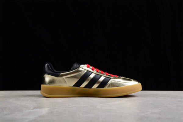 GUCCI X GAZELLE SHOES GOLD_CORE BLACK_RED