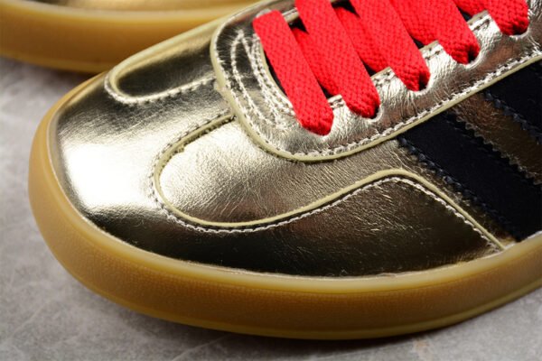 GUCCI X GAZELLE SHOES GOLD_CORE BLACK_RED