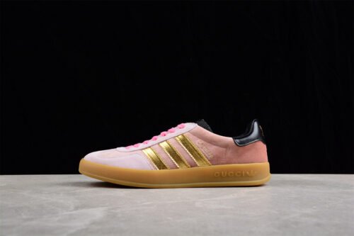 GUCCI X GAZELLE SHOES LIGHT PINK_GOLD_CORE BLACK
