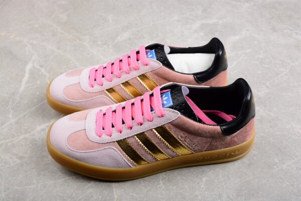 GUCCI X GAZELLE SHOES LIGHT PINK_GOLD_CORE BLACK