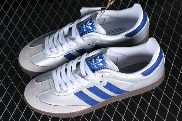 ADIDAS SAMBA VEGAN WHITE_BROWN_BLUE_SILVER