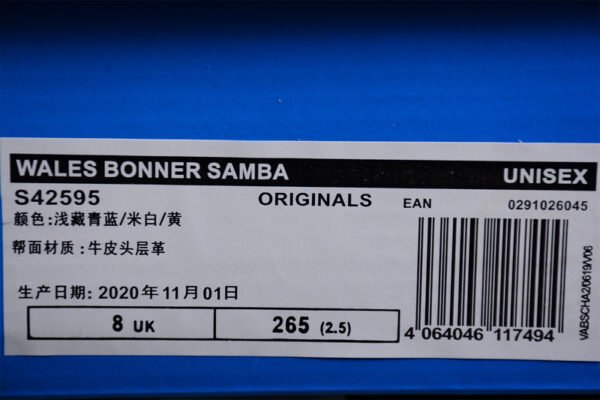 WALES BONNER SAMBA SHOES COLLEGIATE NAVY_CREAM WHITE_YELLOW