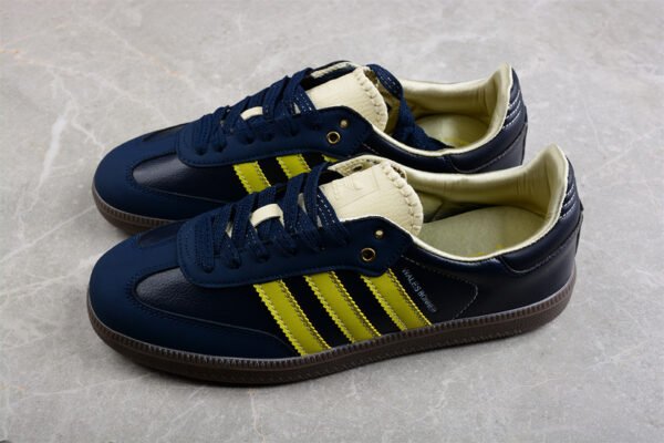 WALES BONNER SAMBA SHOES COLLEGIATE NAVY_CREAM WHITE_YELLOW