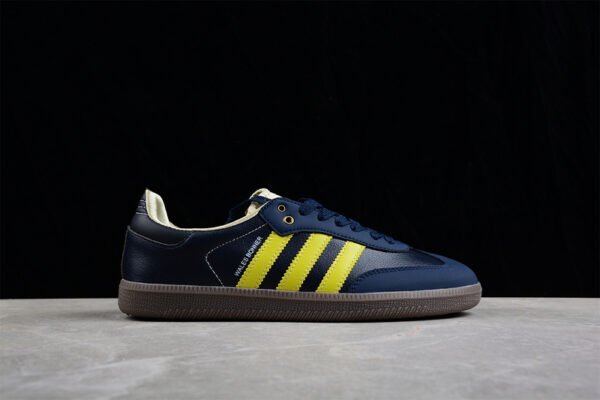 WALES BONNER SAMBA SHOES COLLEGIATE NAVY_CREAM WHITE_YELLOW