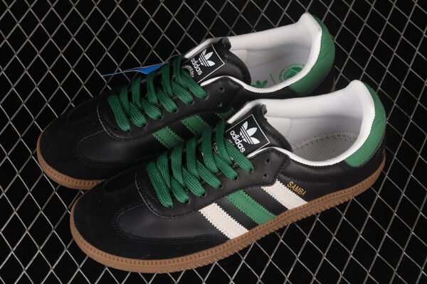 SAMBA VEGAN SHOES CORE BLACK_CLOUD WHITE_GREEN