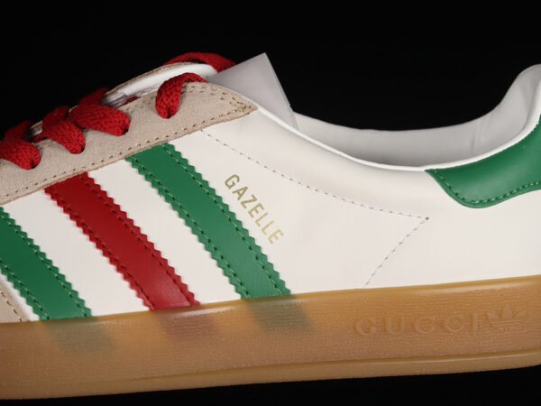 GUCCI X GAZELLE SHOES CLOUD WHITE_GREEN_RED