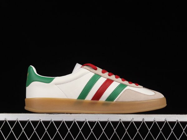 GUCCI X GAZELLE SHOES CLOUD WHITE_GREEN_RED
