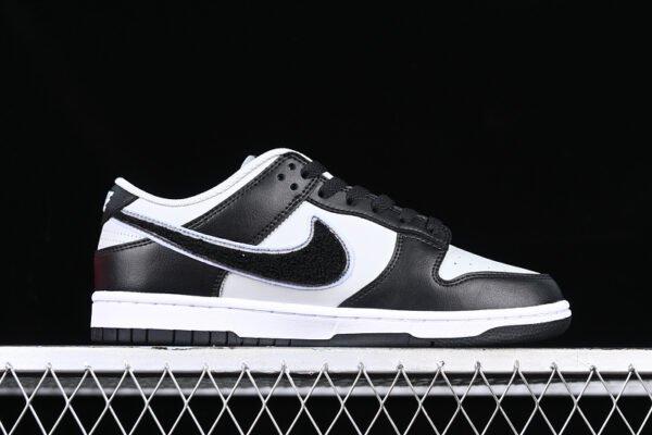 DUNK LOW CHENILLE SWOOSH GREY FOG_WOLF GREY_IRON GREY_BLACK