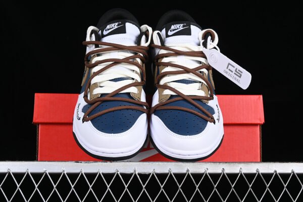 DUNK LOW SB LOW TOP CASUAL SNEAKERS WHITE_BROWN_BLUE