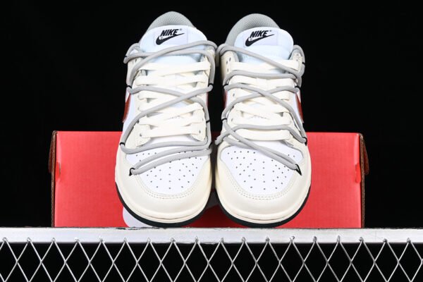 DUNK LOW RETRO WHITE_BEIGE_RED