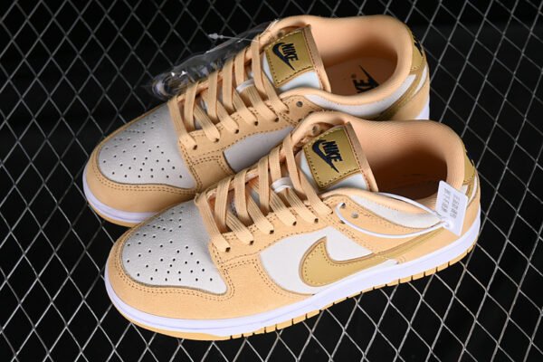 DUNK LOW LX CELESTIAL GOLD_WHEAT GOLD_SAIL_GOLD SUEDE_MIDNIGHT NAVY_WHITE