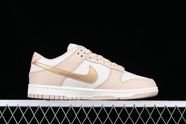 DUNK LOW GOLD SWOOSH PHANTOM_METALLIC GOLD_SANDDRIFT_SAIL