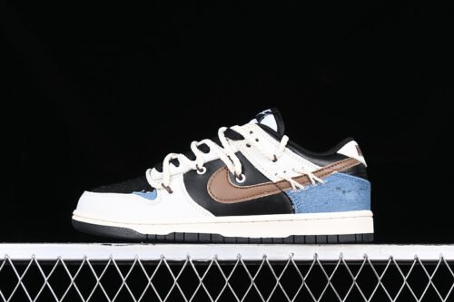 DUNK LOW SB WHITE_BLACK_BLUE_BROWN