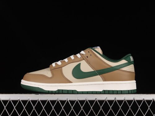 DUNK LOW RATTAN BROWN_CANYON GREEN_SAIL_WHITE_DEEP DRIFTWOOD BROWN