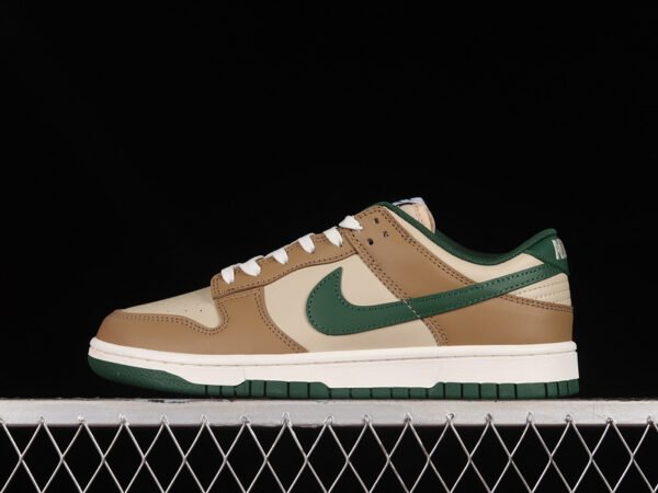DUNK LOW RATTAN BROWN_CANYON GREEN_SAIL_WHITE_DEEP DRIFTWOOD BROWN