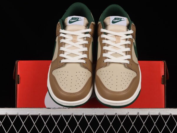 DUNK LOW RATTAN BROWN_CANYON GREEN_SAIL_WHITE_DEEP DRIFTWOOD BROWN