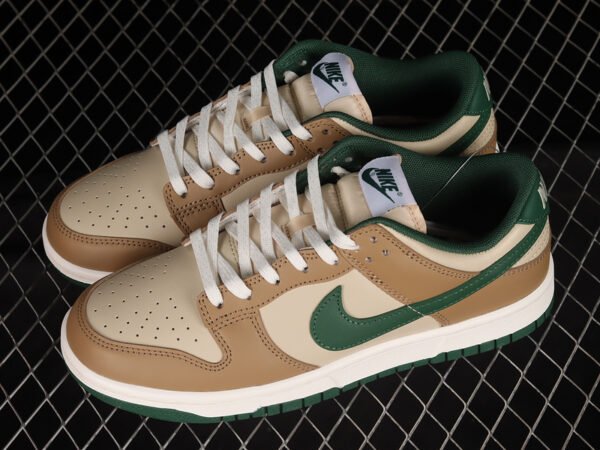 DUNK LOW RATTAN BROWN_CANYON GREEN_SAIL_WHITE_DEEP DRIFTWOOD BROWN