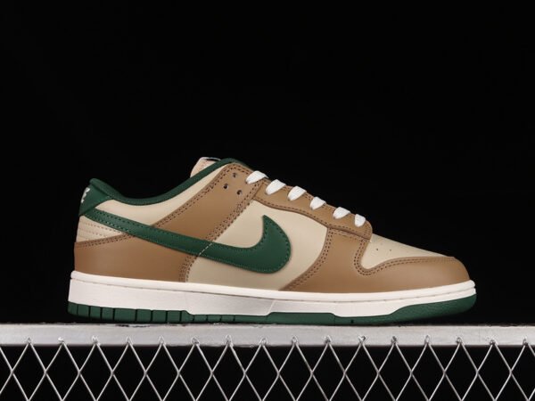 DUNK LOW RATTAN BROWN_CANYON GREEN_SAIL_WHITE_DEEP DRIFTWOOD BROWN