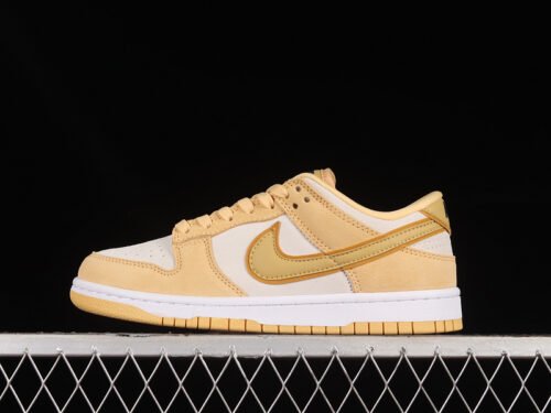 DUNK LOW LX CELESTIAL GOLD_WHEAT GOLD_SAIL_GOLD SUEDE_MIDNIGHT NAVY_WHITE