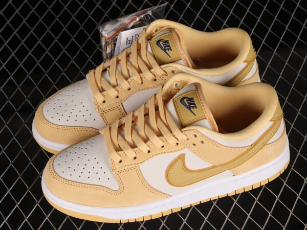 DUNK LOW LX CELESTIAL GOLD_WHEAT GOLD_SAIL_GOLD SUEDE_MIDNIGHT NAVY_WHITE