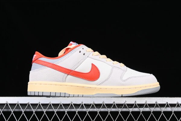 DUNK LOW ATHLETIC DEPARTMENT SAIL_PHOTON DUST_LIGHT SMOKE GREY_PICANTE RED