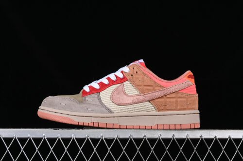 CLOT X DUNK LOW WHAT THE BROWN_GREY_RED