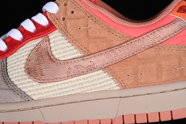 CLOT X DUNK LOW WHAT THE BROWN_GREY_RED