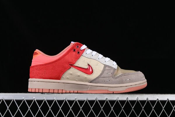 CLOT X DUNK LOW WHAT THE BROWN_GREY_RED