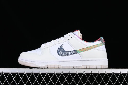 DUNK LOW GS MULTI COLOR PAISLEY WHITE_DIFFUSED BLUE_WHITE_MYSTIC RED
