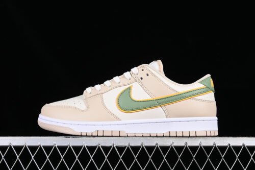 DUNK LOW PALE IVORY_OIL GREEN_WHITE_LASER ORANGE_SANDDRIFT