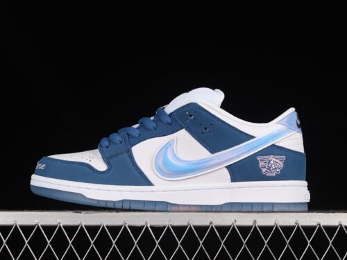 BORN X RAISED X DUNK LOW SB ONE BLOCK AT A TIME DEEP ROYAL BLUE_WHITE_WHITE