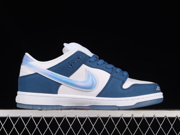 BORN X RAISED X DUNK LOW SB ONE BLOCK AT A TIME DEEP ROYAL BLUE_WHITE_WHITE